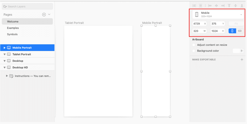 Designing on mobile - Source: Sketch templates