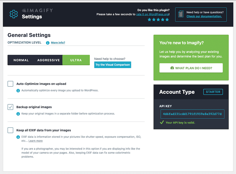 Selecting the level of optimization - Source: Imagify dashboard