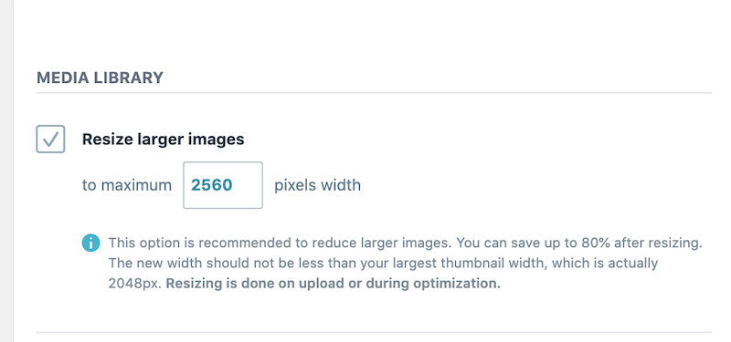 Resizing large images in one click - Source: Imagify