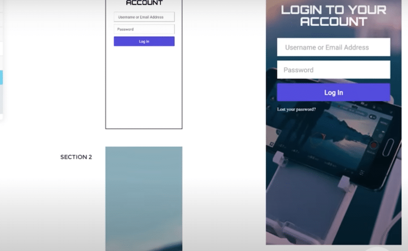 Example of a background in a login form - Source: Imagify