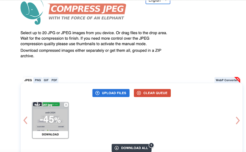 JPEG compression - Source: CompressJPEG
