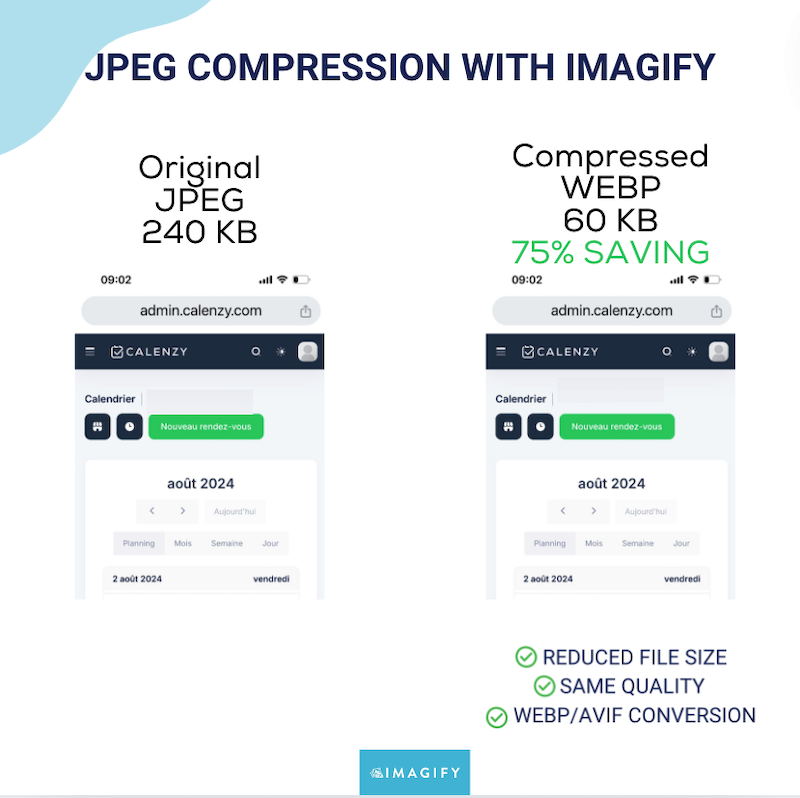 Quality unchanged after compression with Imagify - Source: Imagify 
